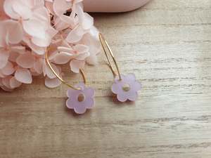 Jewellery: Cotton candy pink flower hoops