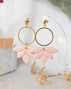 Blush Lotus Earrings