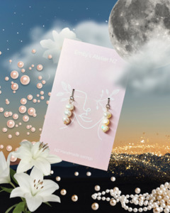 Fresh water 3 pearl silver threader
