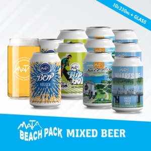 Products: Beach Pack - 10x 330ml Beers + Glass - Mata Brewery