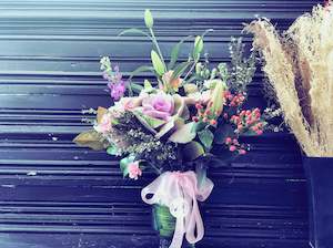 Products: The Vase - Pink (Arrangement in Glass Vase)