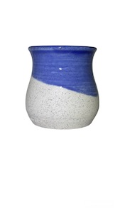 Blue Dipped Wide Mouth Ceramic Cup - Mate Guru