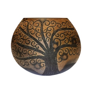 Engraved gourd, tree of life - Mate Guru