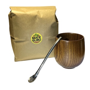 Products: Organic, wooden cup mate set. - Mate Guru