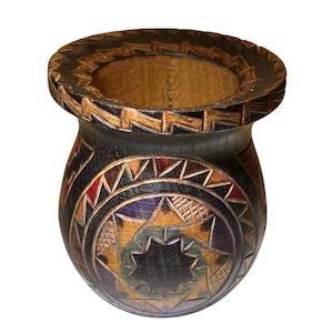 Engraved Wooden Gourd - Mate Guru