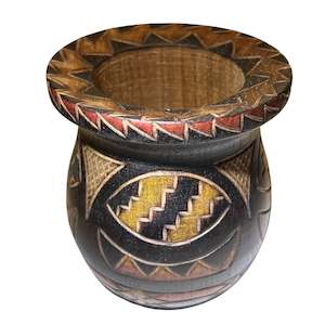 Engraved Wooden Gourd - Mate Guru