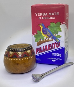 Products: Mate set - engraved gourd + straw + 500g yerba mate - Mate Guru