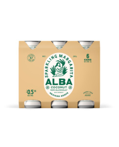 Premixed : Wa: Alba Non-Alcoholic Coconut Sparkling Margarita 6pk cans - Premixed-Non-Alcoholic : Waipu Liquor Centre