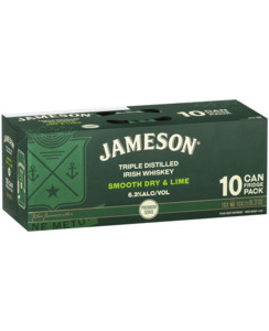 Jameson Dry & Lime 6.3% 10pk cans - Premixed-Whisky : Waipu Liquor Centre - &hellip;