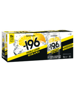 Suntory 196 Double Lemon 10pk cans - Premixed-Vodka : Waipu Liquor Centre - Suntory 196 10pk