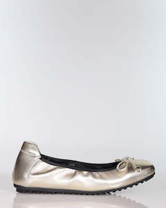 Flats Sale: Minx Melody Gold Leather Ballet