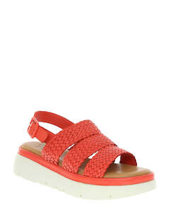Flats Sale: Nu X Neo Filide Red Leather Sandal