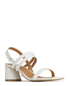 Slingbacks: EOS Petella White Leather Summer Slingback Sandals