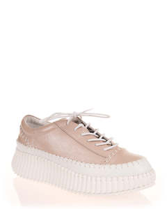 Sneakers Sale: Minx Rizzo Pink Peal White Trim Leather Casual