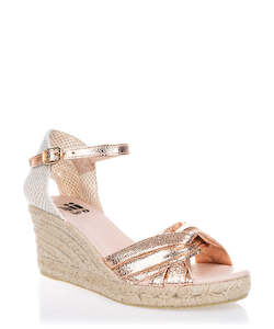 Heels Sale: NEO Zara Crackle Rose Gold Espadrille Sandal