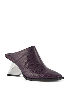 Mid Heels: United Nude Rockit Mule ll Plum Leather