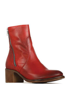 Ankle Boots: EOS Rogue Ruby Leather Ankle Boots