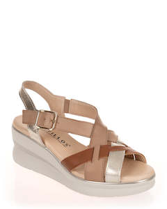 Sandals Sale: Pitillos 5614 Taupe Leather Wedge Sandal