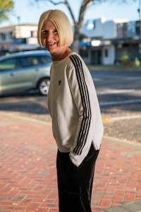 Sophie Moran Arm Stripe Sweatshirt White/Black