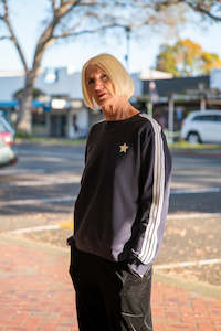 Sophie Moran Arm Stripe Sweatshirt Navy/White