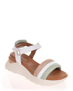Sandals Sale: Alfie & Evie Batman White/Nude/Sage Sandal