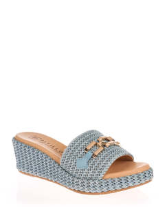 Sandals: Pitillos 10562 Celeste Summer Wedge Slide