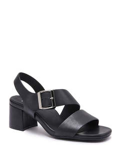 Mid Heels: Minx Vibe Black Summer Sandal
