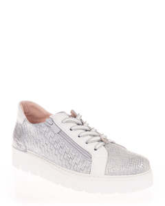 Low Back Sneakers: Jose Saenz 2001 CR-BG Plat- Blanc Leather Sneaker