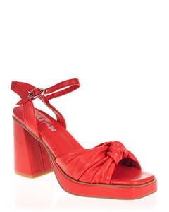 Heels: Minx Flair Red Leather Summer Heel