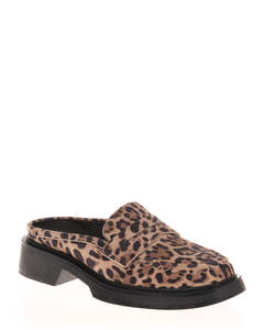Minx Lucinda Leopard Leather Mule
