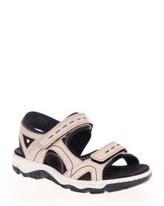 Flats: Rieker 68866-60 Beige Textile Walking Sandal