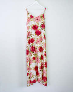 Haris Cotton 6940 Printed Dress Red Roses