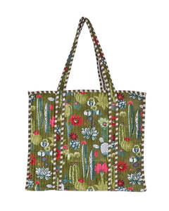CYC Cactus Cotton Velvet Tote Bag Green