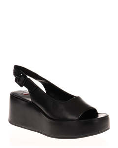 Hogl 7-1025 Black Leather Wedge Sandal