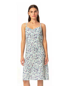 Haris Cotton 6984 Slim Fit Dress Blue Starflowers