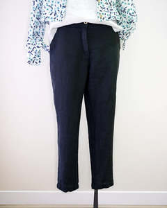 Haris Cotton 1758 Slim Fit Pant Blue Marine