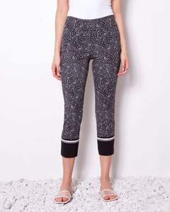 Pants: Up Edge Crop Pant Black & White