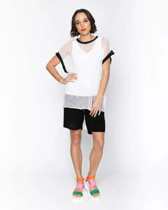 Blacklist Lorenza Tunic White/Black Trim