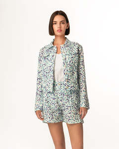 Sale: Haris Cotton 3121 Blue Starflowers Linen Jacket
