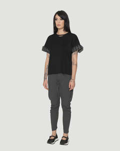 Short Sleeves: Bone & Arrow Aeris Top Black