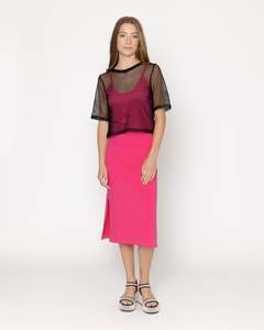 Two by Two Arrow Mesh Top Black