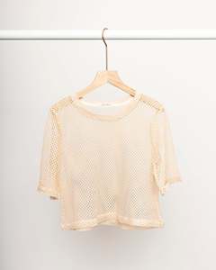 Two by Two Arrow Mesh Top Beige