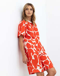 Short Sleeves: X.LAB Stop Motion Top Red Print