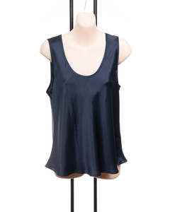 Sale: Carmen Kirstein Silk Singlet Navy