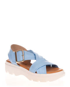 X Bonita J245 Tubular Nube Leather Light Blue Sandal