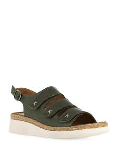 Cabello Coast Olive Leather Sandal
