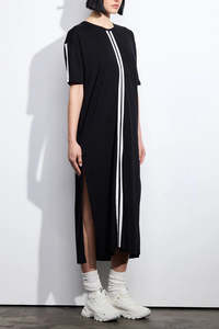 Summer: dref_by_d Soange Tee Dress Black/Ivory Trim
