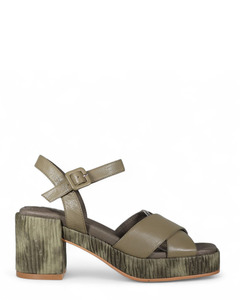 Mid Heels: Minx Tyra Khaki Combo Summer Heel
