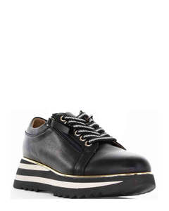 Alfie & Evie Hosting Black Leather Casual Shoe