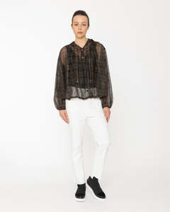 Blacklist Chelsea Top Check Olive Green